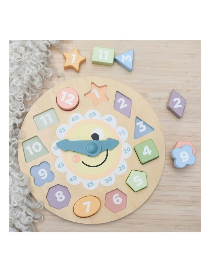 Forest Friend Wooden Clock Shape Sorter Puzzle image 2