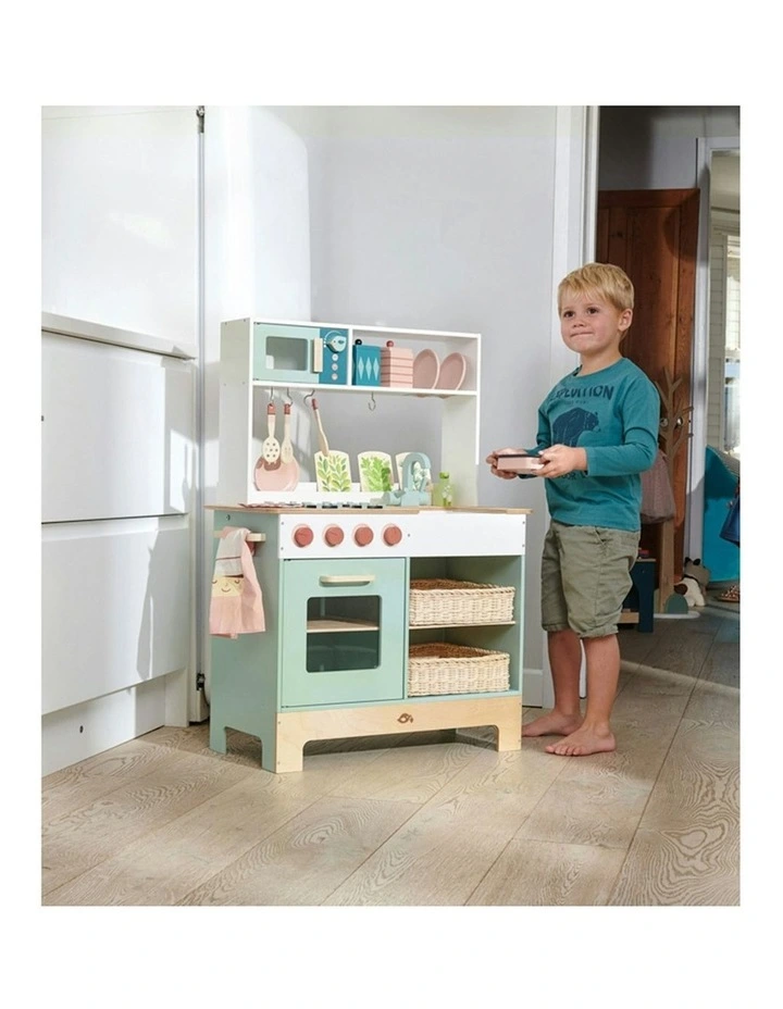 Mini Chef Kitchen Range Cooking Wood Toy Set 67cm image 4
