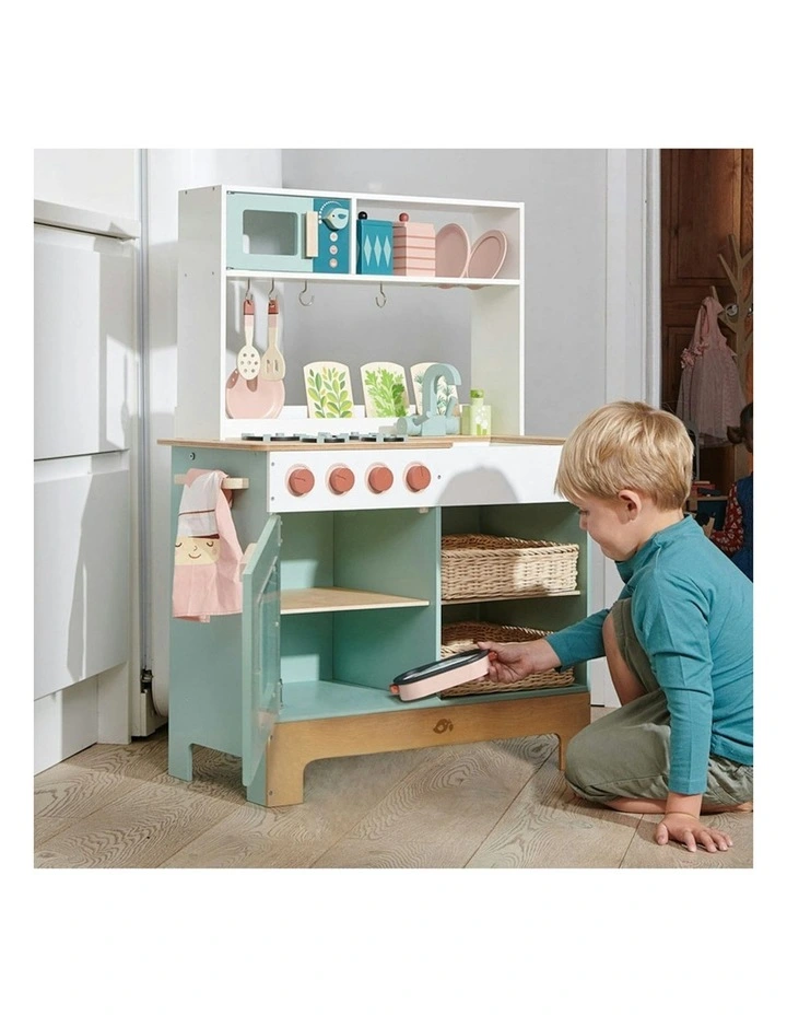 Mini Chef Kitchen Range Cooking Wood Toy Set 67cm image 5