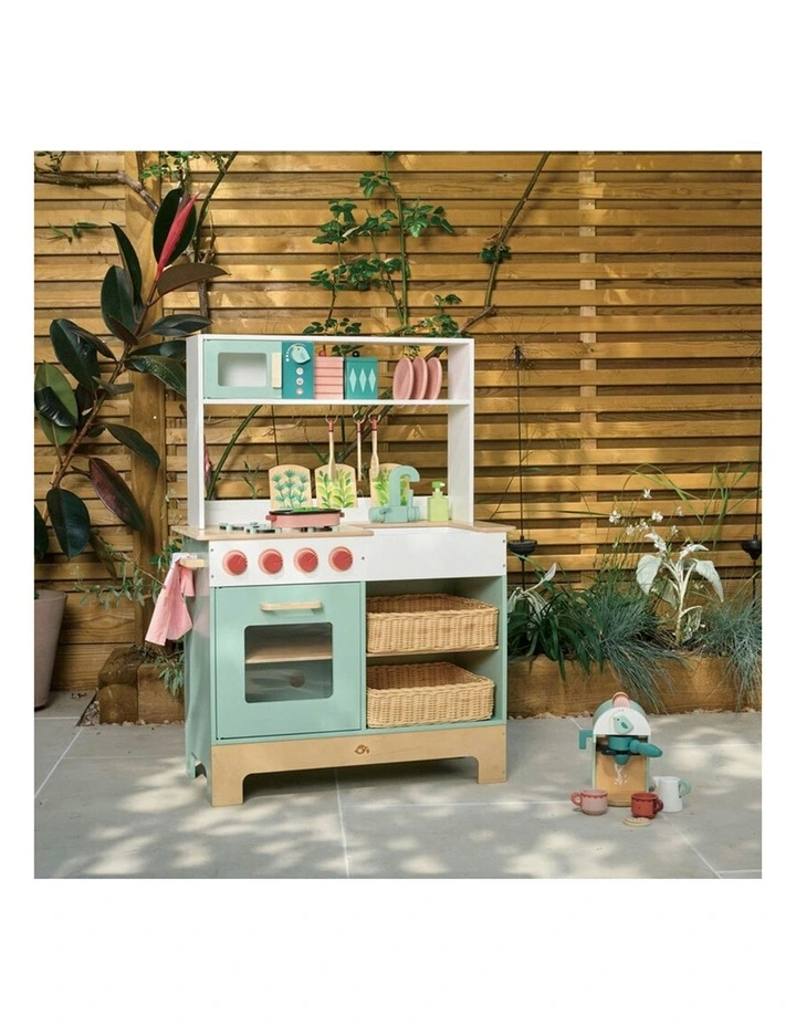 Mini Chef Kitchen Range Cooking Wood Toy Set 67cm image 6
