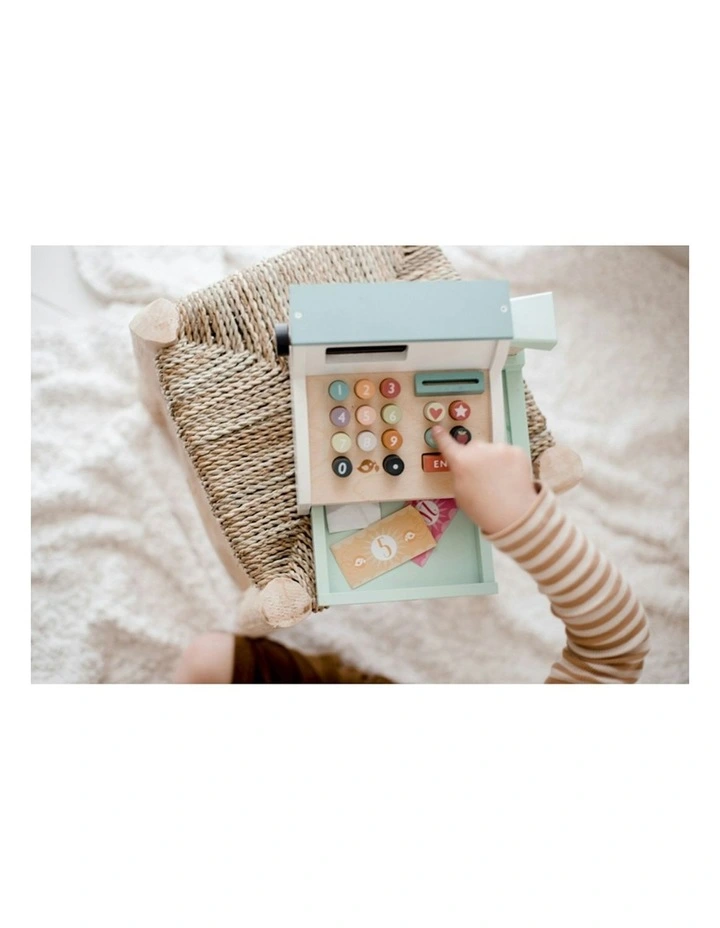 General Store Till Wooden Toy Pretend Play Set 22cm image 4