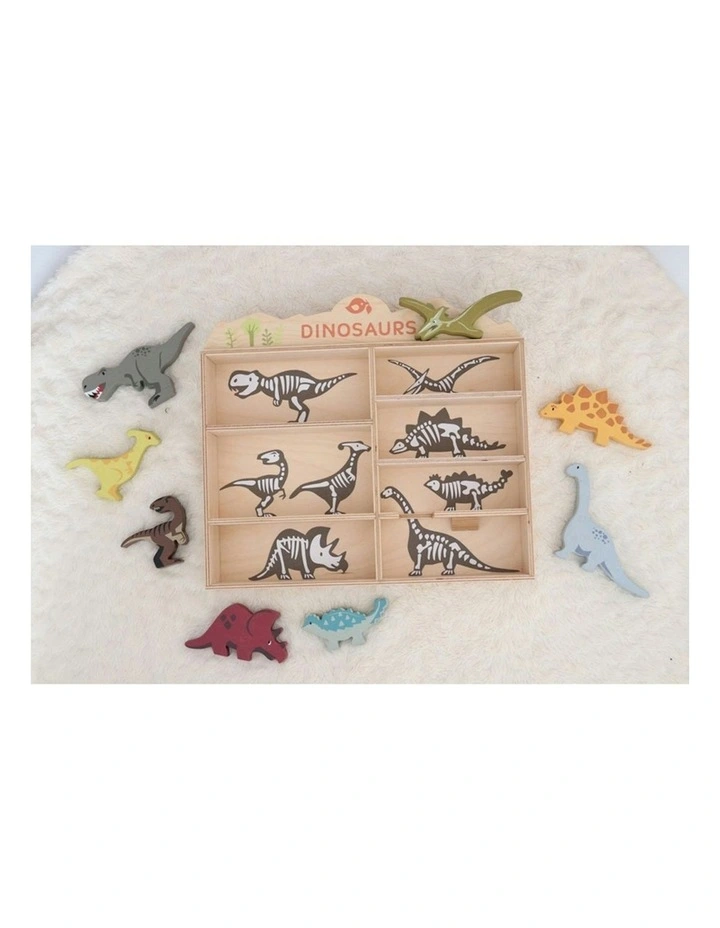 Dinosaur Wooden Toy Set Display Shelf 36cm image 3