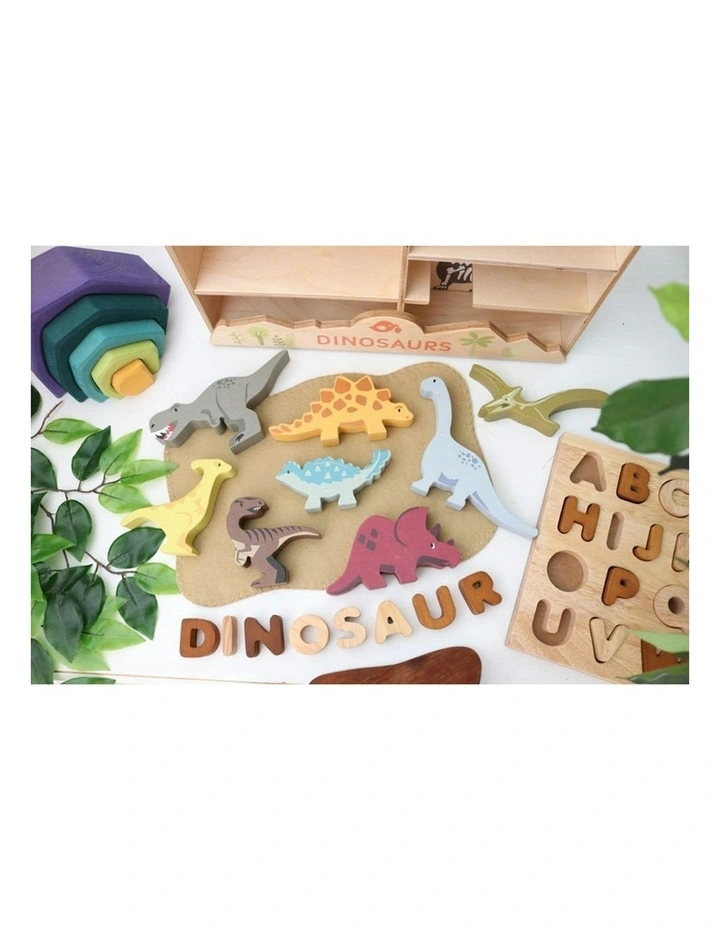 Dinosaur Wooden Toy Set Display Shelf 36cm image 4