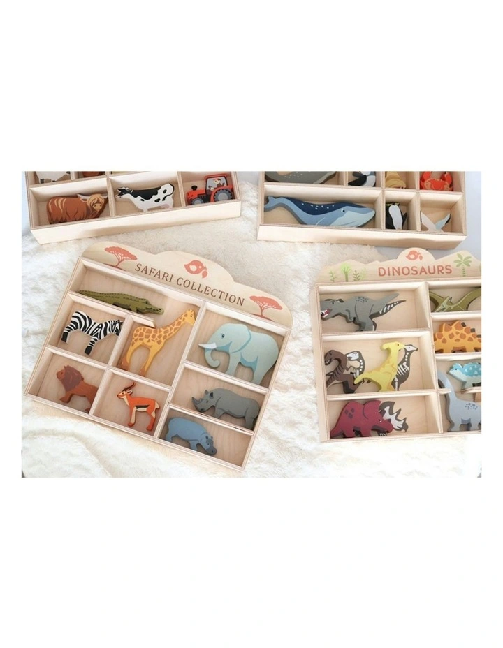 Dinosaur Wooden Toy Set Display Shelf 36cm image 6