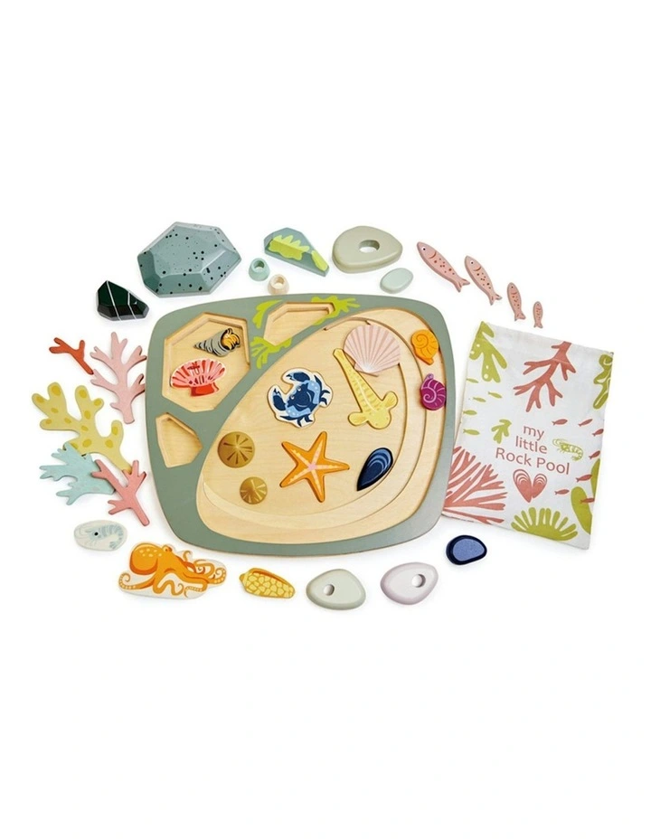 My Little Rock Pool Seashell Wood Toy Set 35cm (3Years ) image 2