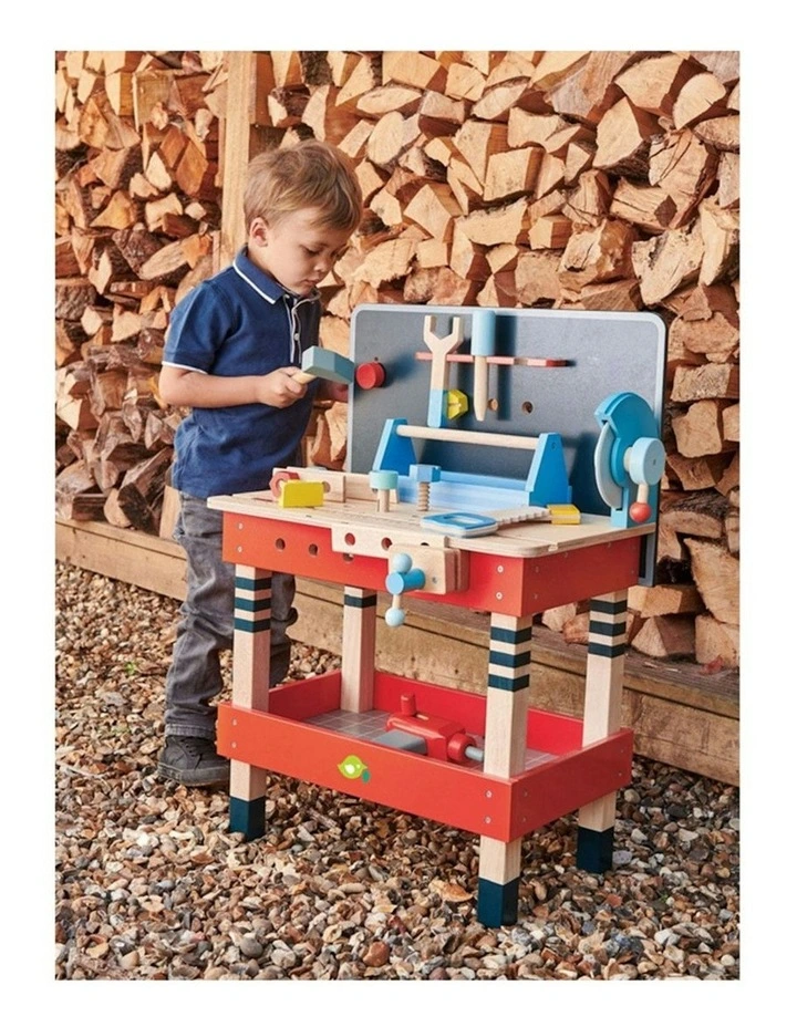 Tool Bench Hammer Screwdriver Wooden Toy Set 51cm (3 Years ) image 6