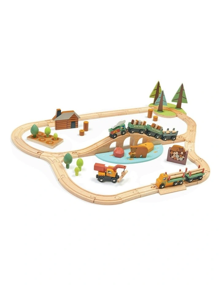 Wild Pines Train Wooden Toy Set Pretend Play Kids 3y  52cm image 1