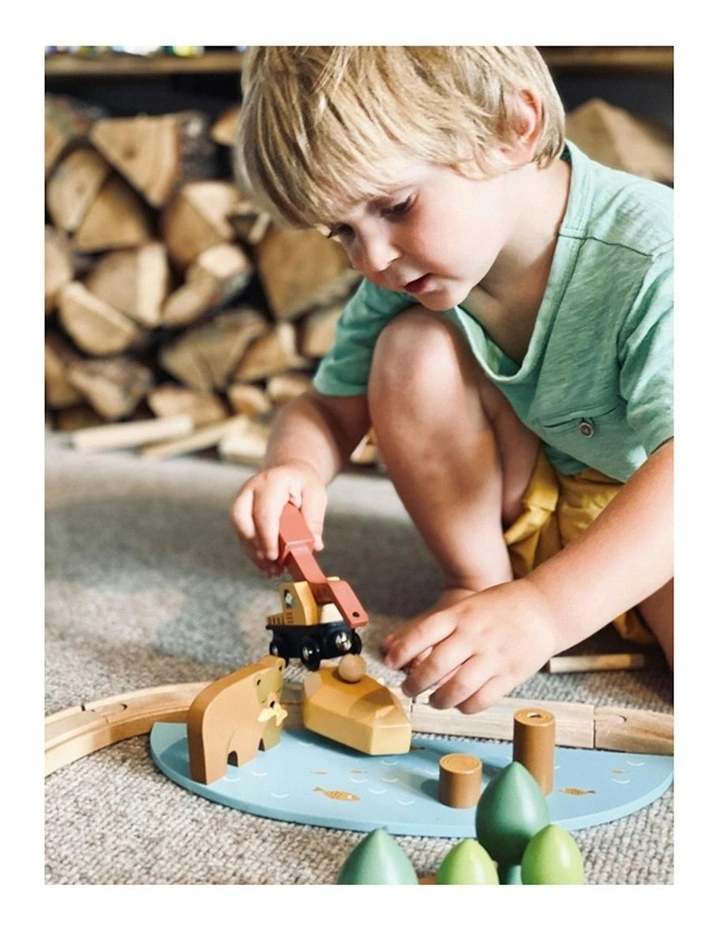 Wild Pines Train Wooden Toy Set Pretend Play Kids 3y  52cm image 5