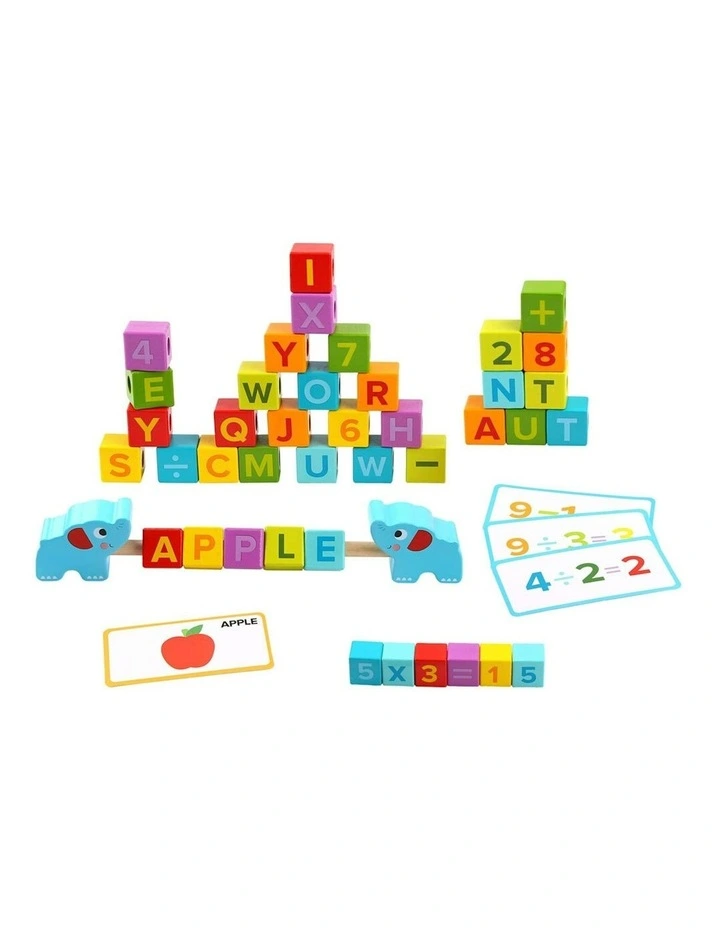 40Piece Learning Wooden Building Blocks/Letters/Numbers Kids Educational Toy image 2