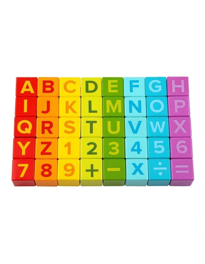 40Piece Learning Wooden Building Blocks/Letters/Numbers Kids Educational Toy image 4