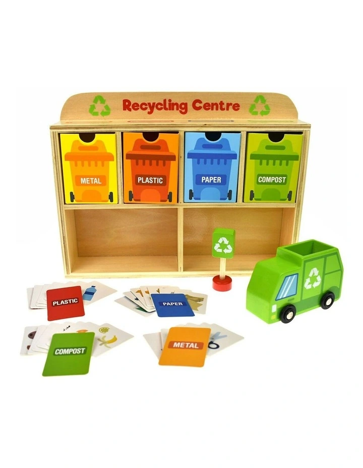 39Piece Wooden Recycling Centre 3y  Kids/Toddler Educational Game Play image 1