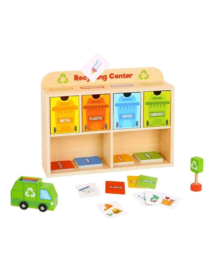 39Piece Wooden Recycling Centre 3y  Kids/Toddler Educational Game Play image 3