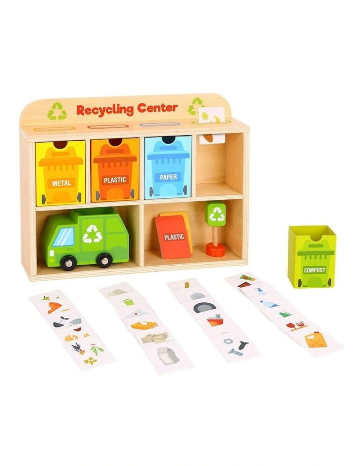 39Piece Wooden Recycling Centre 3y  Kids/Toddler Educational Game Play image 4