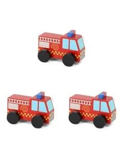 3x Emergency Services Kids/Children Fun Play Wooden Toy Assort 18m  10cm