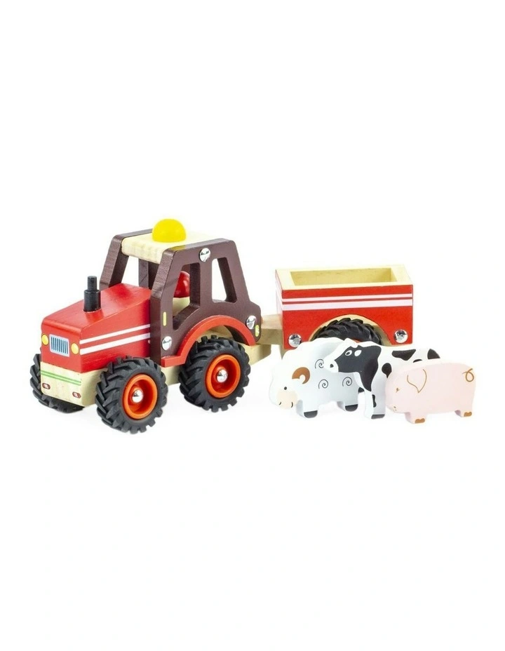 Tractor & Trailer Kids/Children Fun Play Interactive Wooden Toy Set 23cm image 2