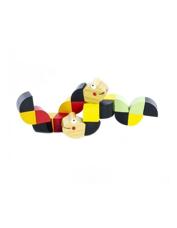 3x Twisty The Snake Kids/Children Fun Interactive Sensory Wooden Toy 15cm image 2