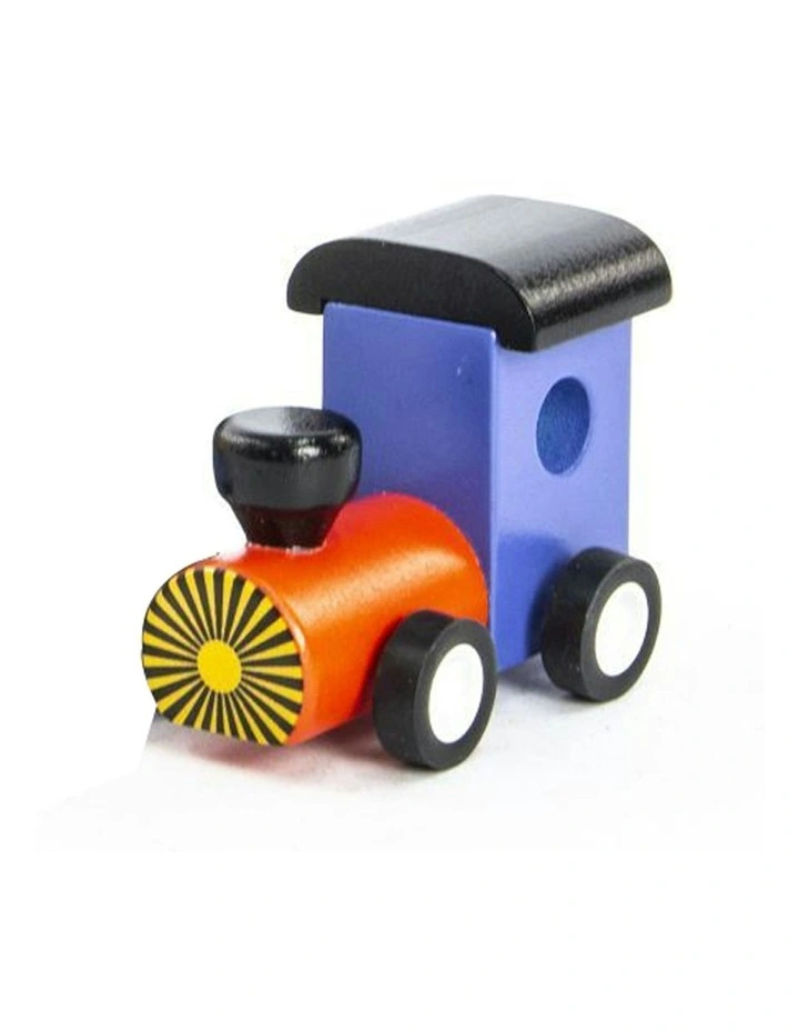 3x Mini Trains Kids/Children Fun Interactive Play Wooden Toy 7cm in Assorted image 2