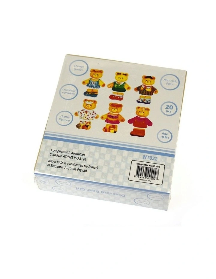 Dressing Bear Girl Wooden Blocks Children's Pretend Play Toy 18m image 4