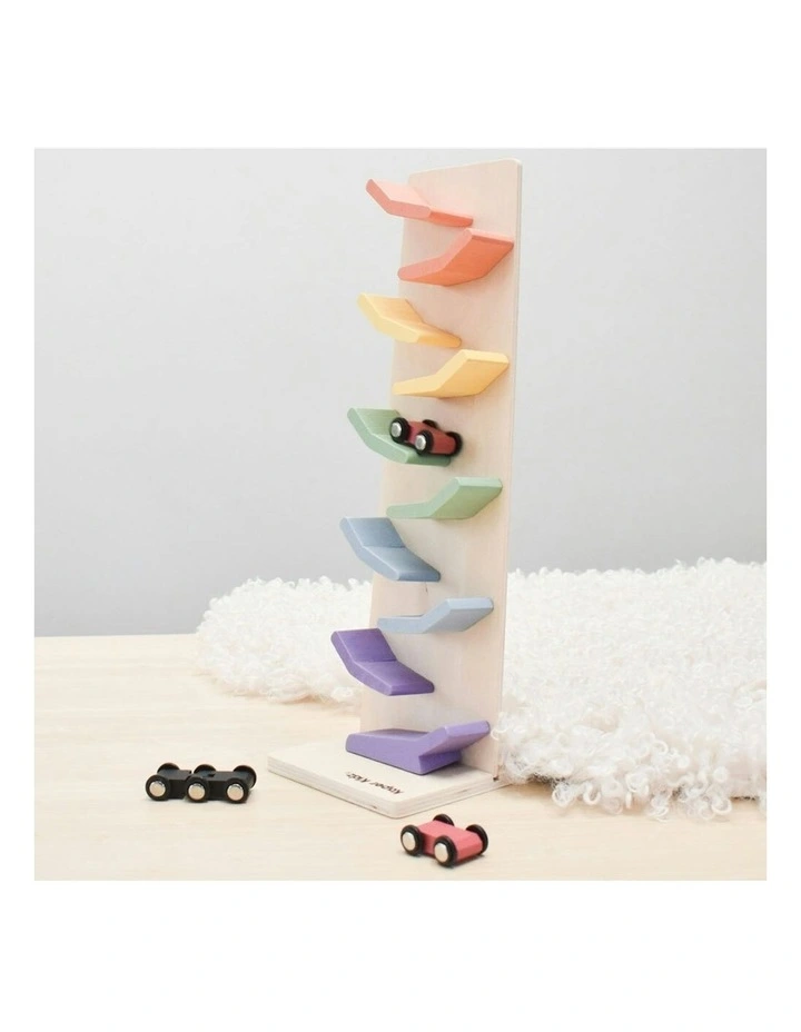 Sundae Wooden Rolling Car Tumble Tower Kids/Childrens Toy 18M  image 4