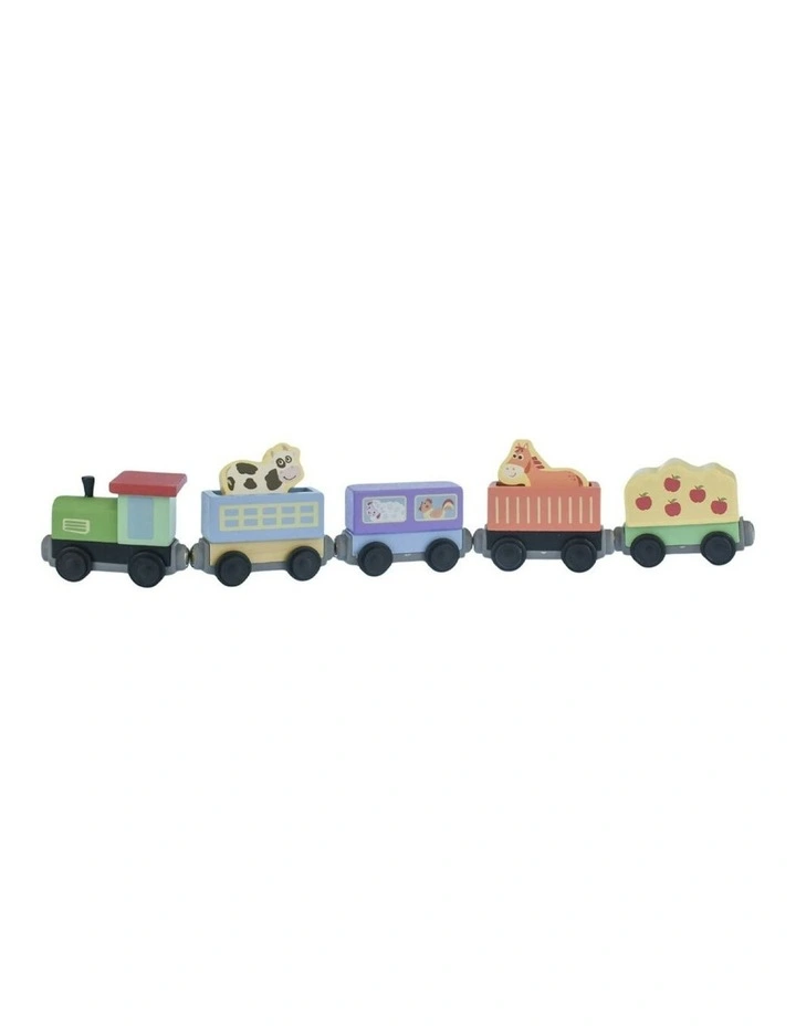 7pc Sundae Wooden Farm Train/Animal Set Kids/Childrens Toy 18M image 2