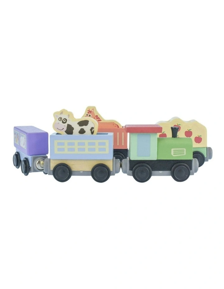 7pc Sundae Wooden Farm Train/Animal Set Kids/Childrens Toy 18M image 3