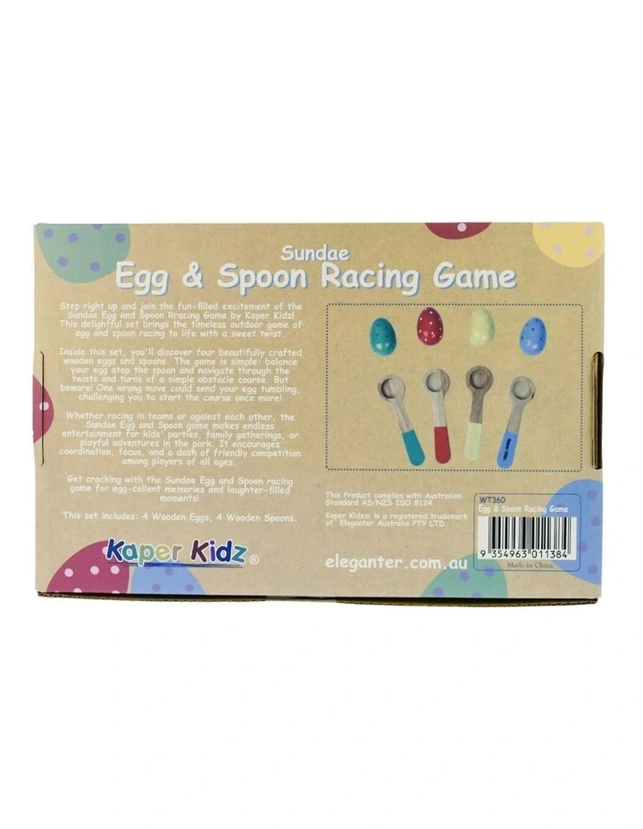Sundae Wooden Egg & Spoon Racing Game Kids/Childrens Toy 3Y image 3