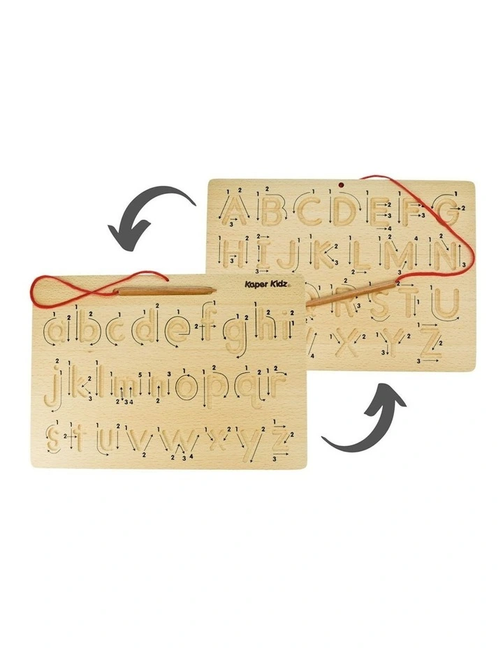Double Sided Wooden Alphabet Tracing Board Kids/Childrens Toy 18M  image 1