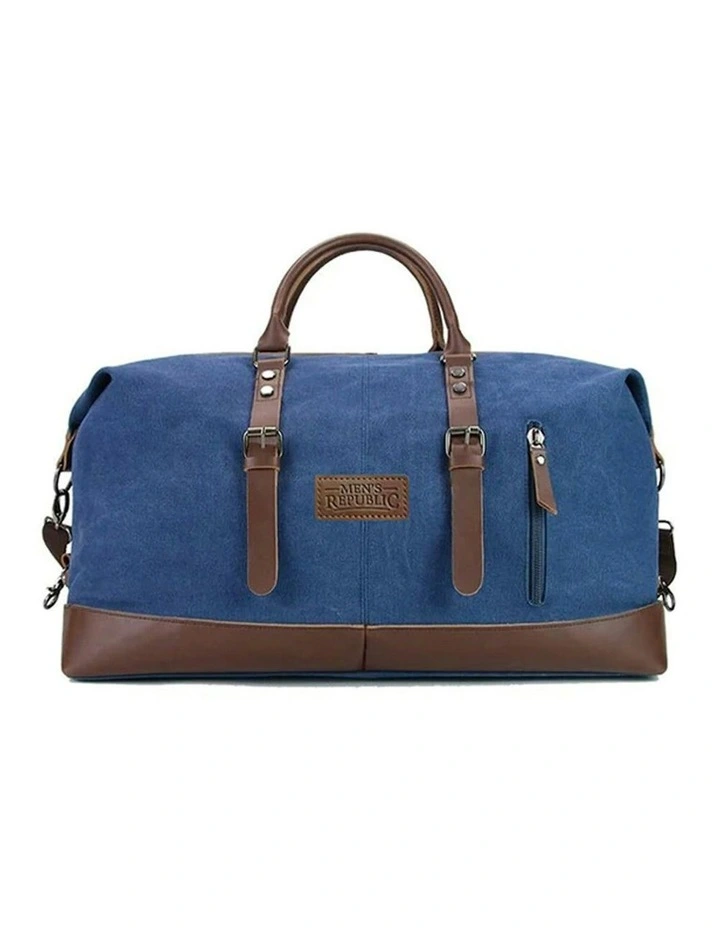 Canvas Spacious Weekend Overnight Travel Bag in Denim Blue image 1