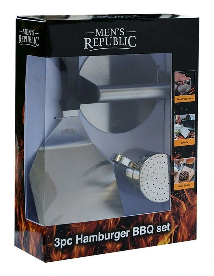 Premium Hamburger BBQ Stainless Steel Tools Grilling Set in Silver image 2