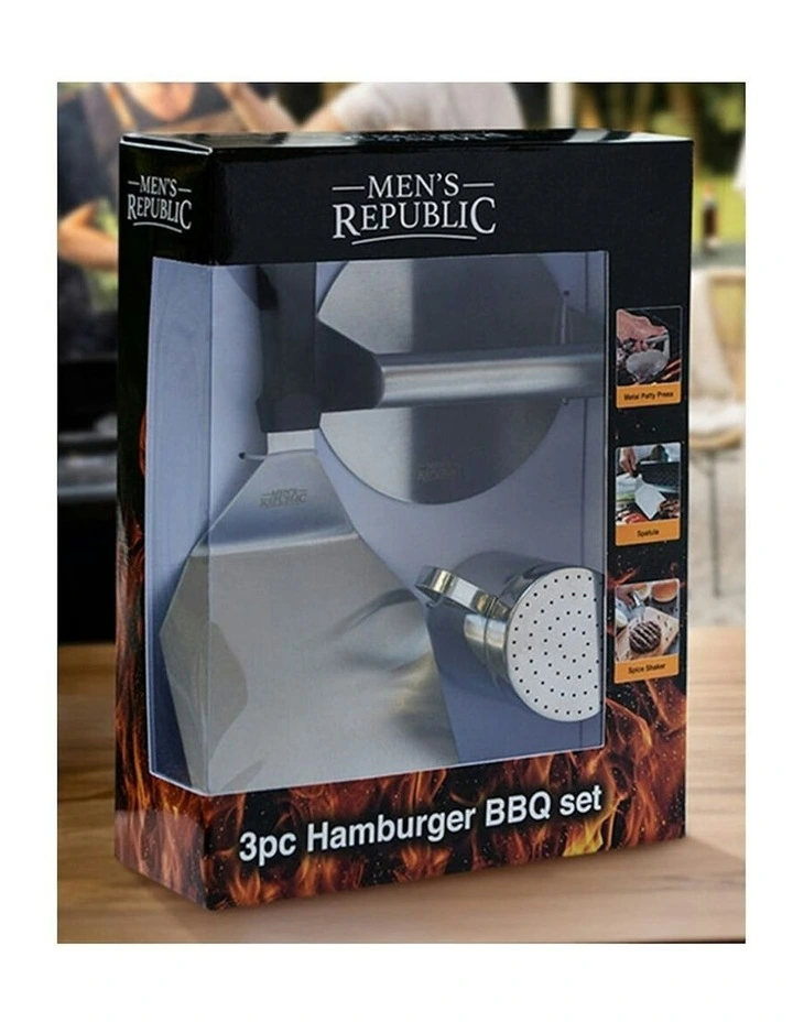 Premium Hamburger BBQ Stainless Steel Tools Grilling Set in Silver image 4