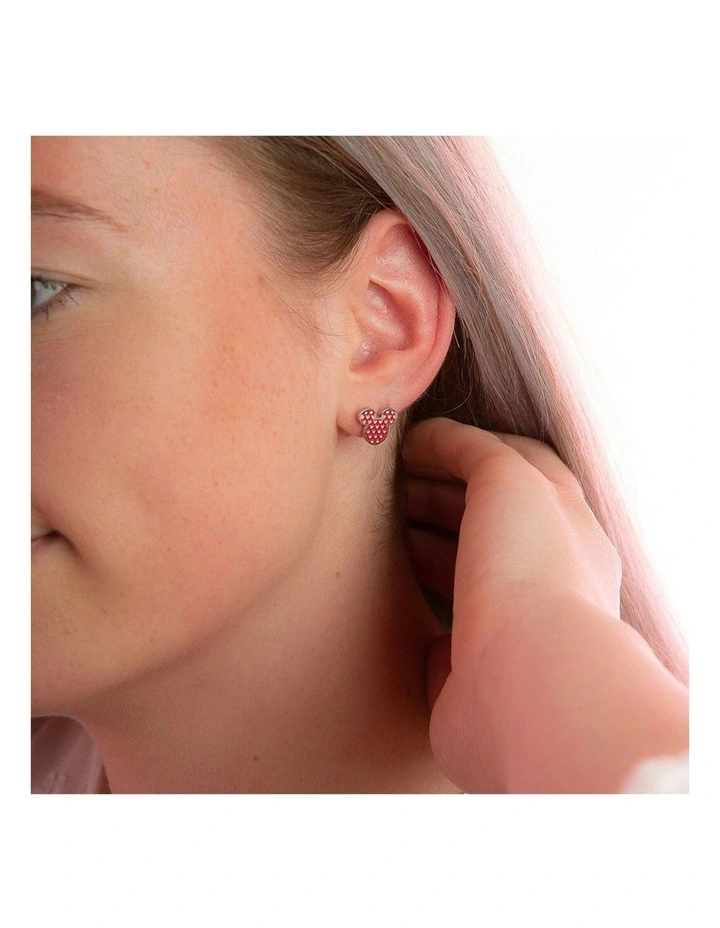 Disney Mickey Mouse Heart Shape Stainless Steel Stud Earrings in Gold image 3