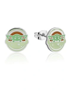 Ecc Disney Star Wars Grogu Stainless Steel Stud Earrings 12mm in Silver