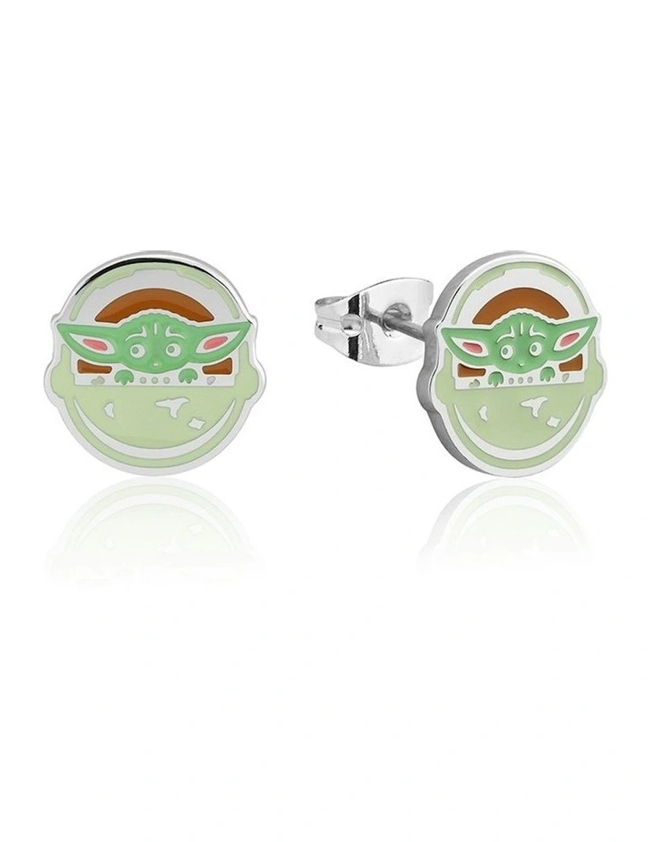 Ecc Disney Star Wars Grogu Stainless Steel Stud Earrings 12mm in Silver image 1