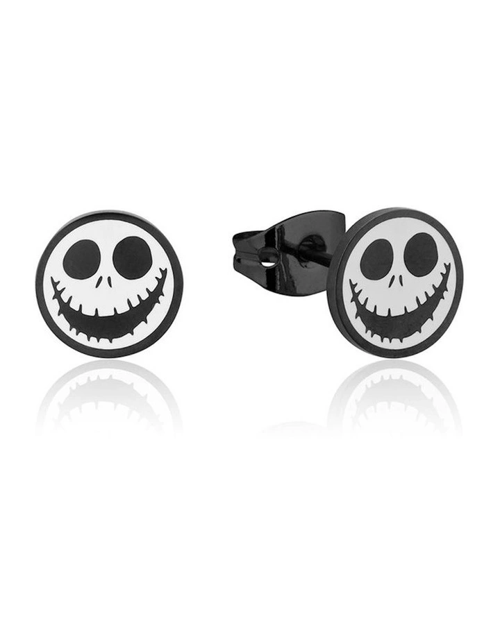 Ecc Jack Skellington Hypoallergenic SS Stud Earrings 12mm in Silver image 1