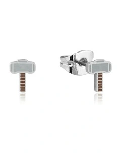 Ecc Marvel Thor Hammer Stainless Steel Stud Earrings 12mm in Silver