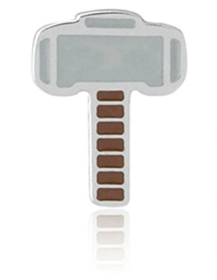 Ecc Marvel Thor Hammer Stainless Steel Stud Earrings 12mm in Silver image 2