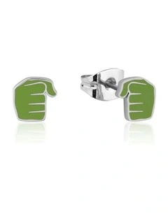 Ecc Marvel Hulk Character Stainless Steel Stud Earrings 12mm in Green