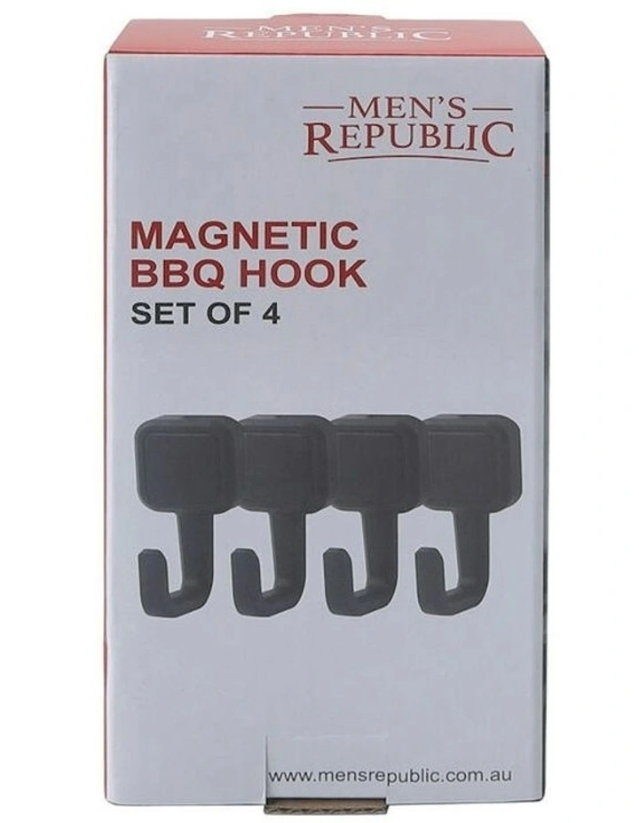 Magnetic BBQ Hooks for Utensil Organisation 4 Piece in Black image 1