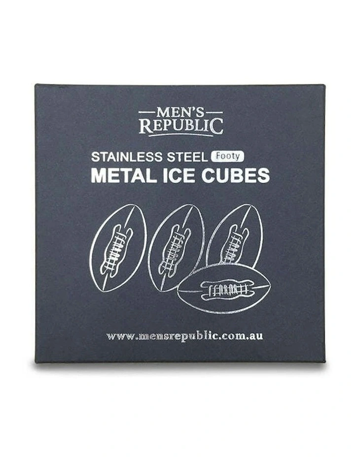 Stainless Steel Footy Reusable Ice Cubes 4 Pieces in Silver image 4