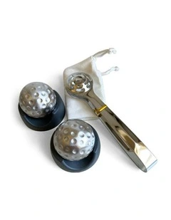 Cooling Golf Balls Reusable Ice Cubes Set of 2 in Silver