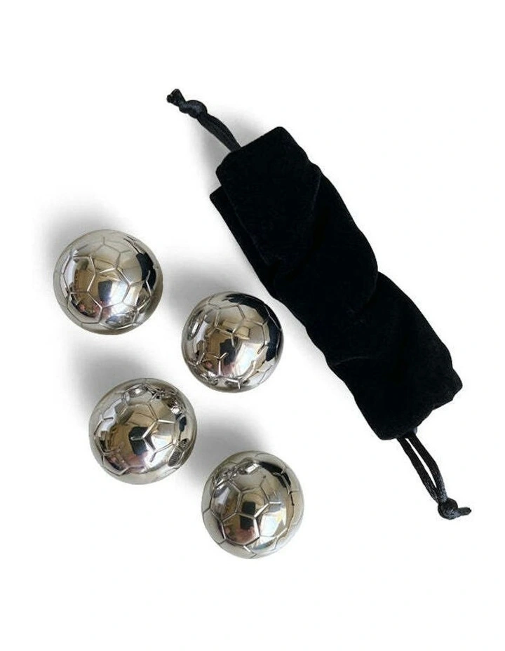 Reusable Soccer Ball Cooling Ice Cubes Set of 4 in Silver image 1