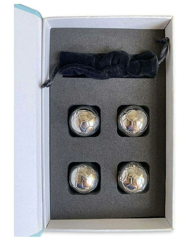 Reusable Soccer Ball Cooling Ice Cubes Set of 4 in Silver image 3