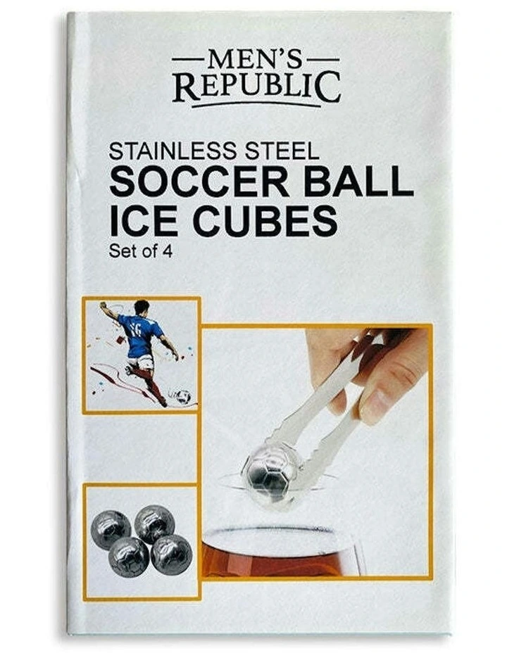 Reusable Soccer Ball Cooling Ice Cubes Set of 4 in Silver image 4