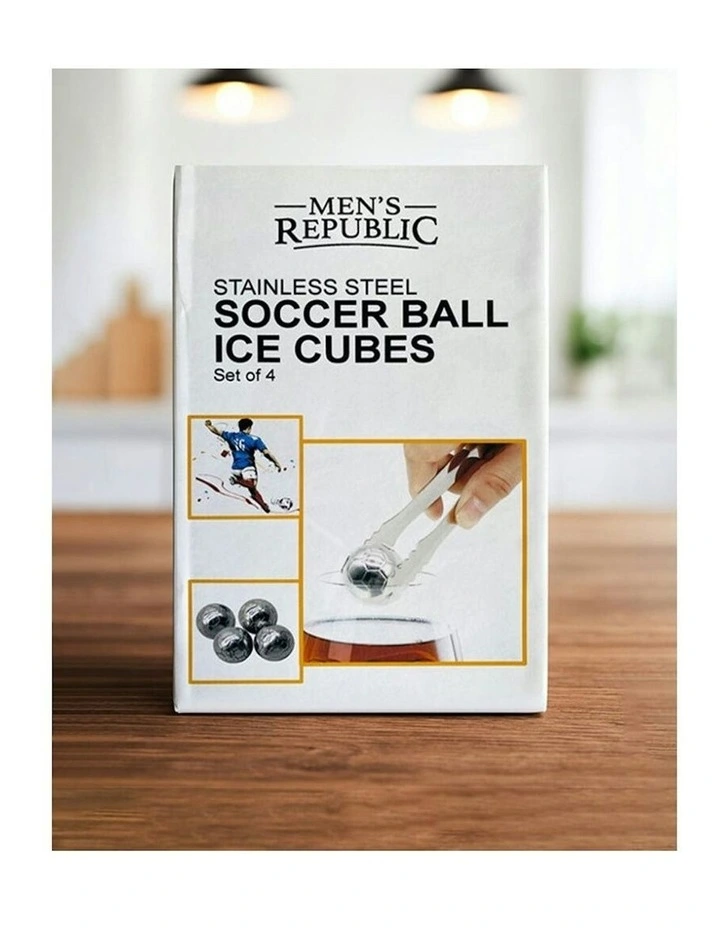 Reusable Soccer Ball Cooling Ice Cubes Set of 4 in Silver image 5