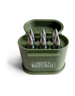 Reusable Bullet Shaped Ice Stones Set of 6 in Green