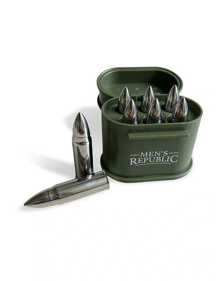 Reusable Bullet Shaped Ice Stones Set of 6 in Green image 2