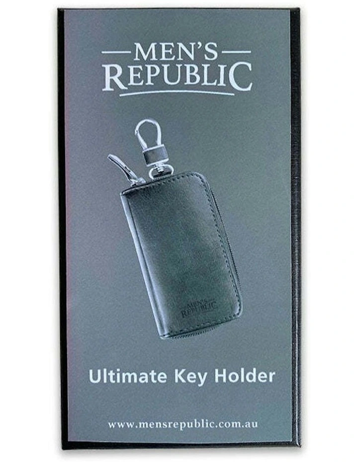Stylish Sleek Zip Up Key Ring Holder 12cm x 6cm in Black image 2
