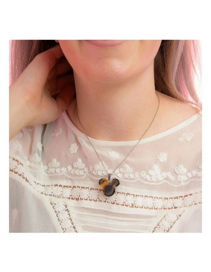 Disney Mickey Mouse Tortoiseshell SS Necklace 40+7cm in Silver image 3