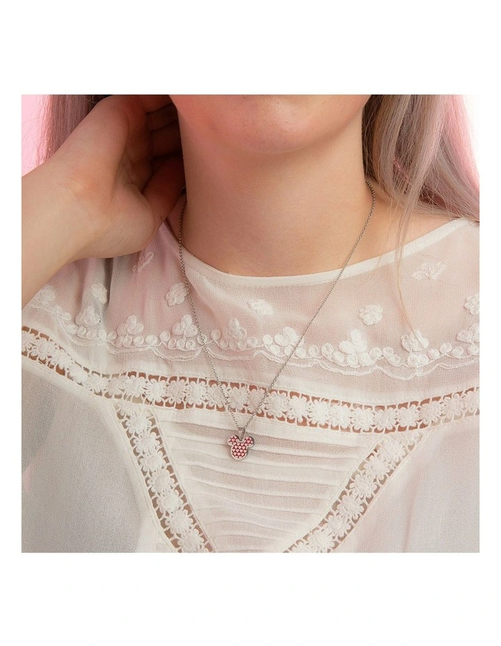 Mickey Mouse Heart Stainless Steel Necklace in Gold image 3