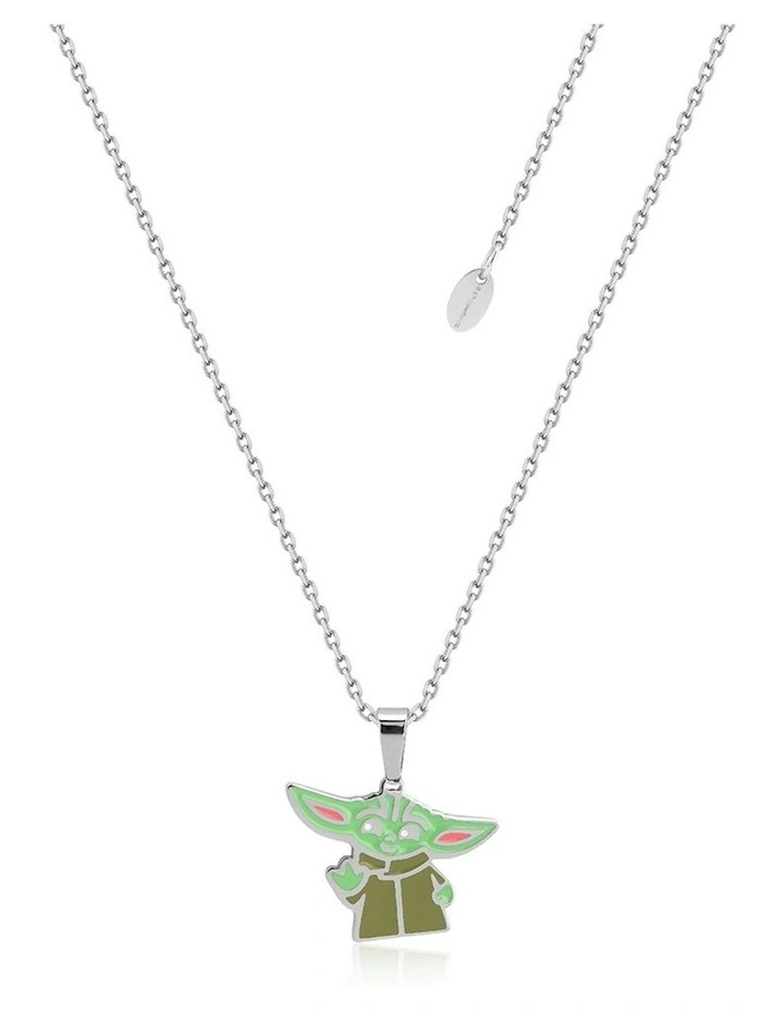 Disney Star Wars Yoda Stainless Steel Necklace 40cm +7cm in Silver image 1